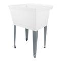 Tehila Standard Freestanding White Utility Sink with Grey Legs, Water Supply Lines Included
