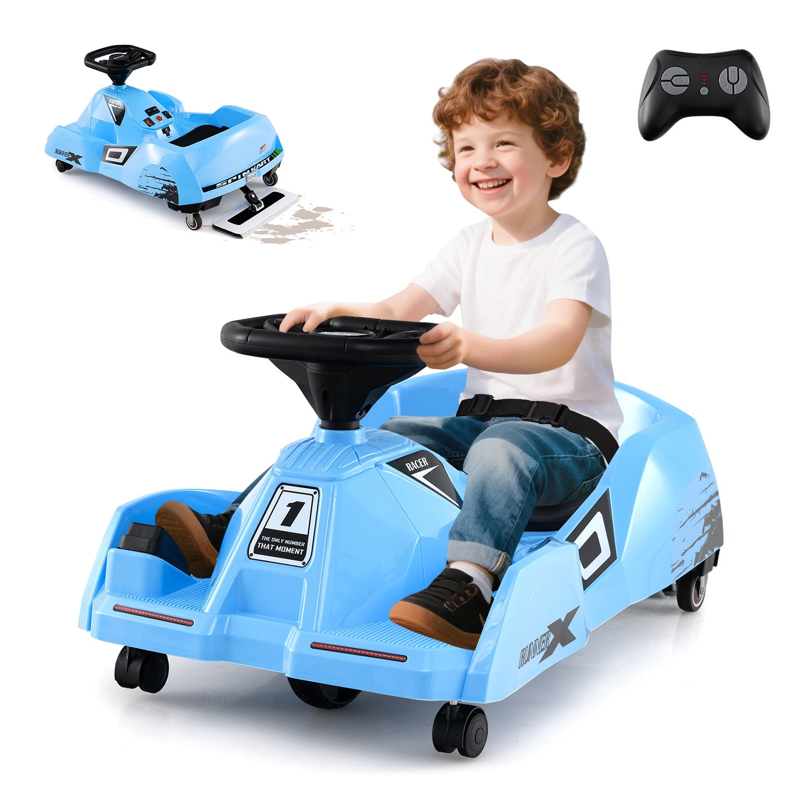12V Electric Cleaning Go Kart with Detachable Mop and Remote Control