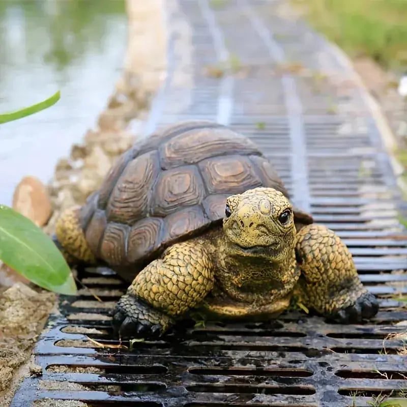 12.6 Inch Realistic Resin Turtle Garden Statue Outdoor Sculpture