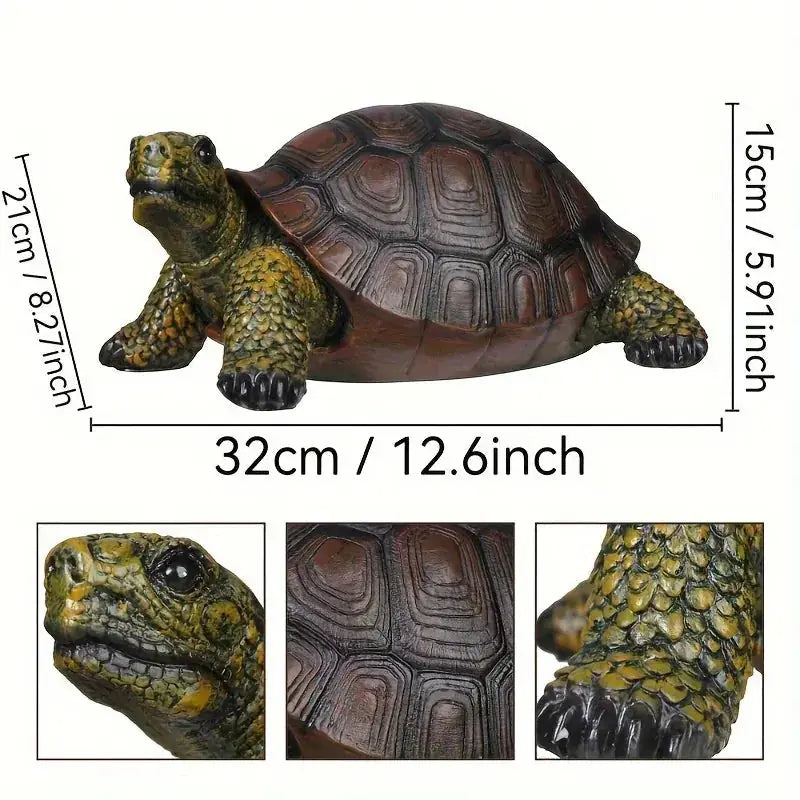 12.6 Inch Realistic Resin Turtle Garden Statue Outdoor Sculpture