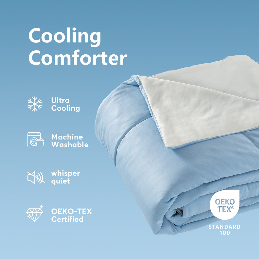 KASENTEX Cooling Blanket for Hot Sleepers - Ultra Soft Silky All Season Comforter, Hypoallergenic & Breathable Bedding - Ideal Gift