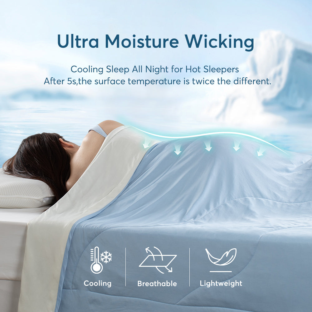 KASENTEX Cooling Blanket for Hot Sleepers - Ultra Soft Silky All Season Comforter, Hypoallergenic & Breathable Bedding - Ideal Gift