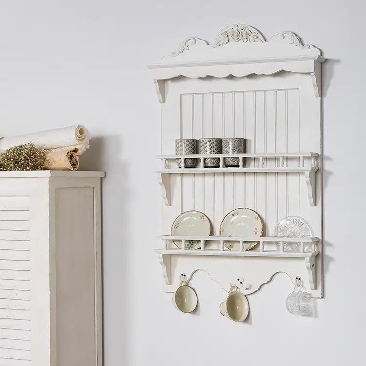 Wall Mounted French-Style Dish and Plate Storage Rack
