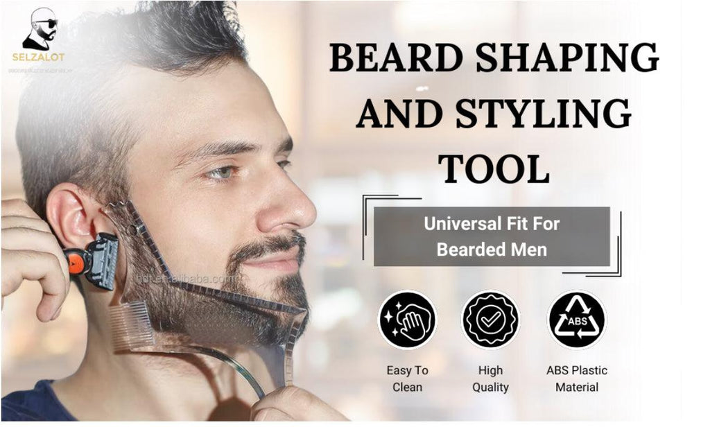 Beard Shaper for Men Beard Lineup Tool for Grooming Beard Guide Shaping Tool for Straight & Curve Cut Barber Tools Goatee Shaper Beard Template for Men to Style Facial Hair