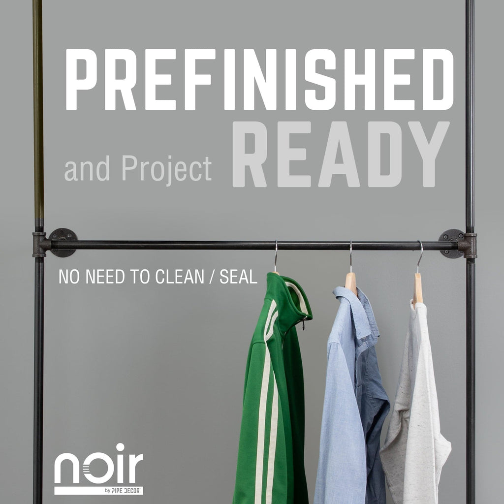Noir Black Wall Mounted Double Hung Clothing Rack