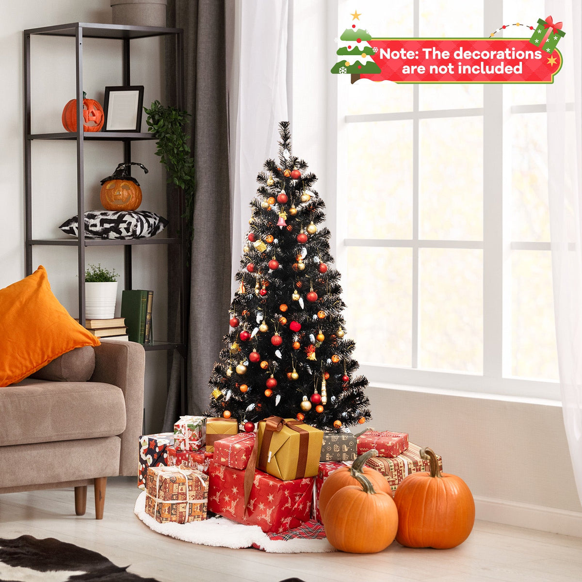 4.5 Feet Artificial Halloween Tree with 6 Lighting Modes and 5 Musics