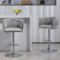 360° Fabric Cover Swivel Bar Stools Set of 2