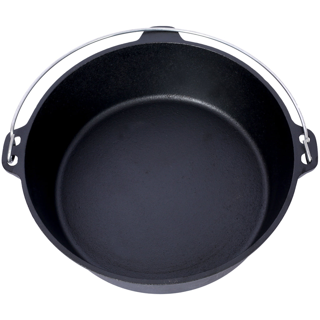 ast iron Dutch oven with lid, outdoor camping deep pot, used for camping, cooking, barbecue and leg rest,6 quarts