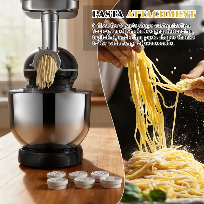 HOWORK 6.5QT 8-In-1 Multifunctional Stand Mixer | 660W 6-Speed 6.5QT Kitchen Mixer with Meat Grinder, Blender & Pasta/Cookie Maker | Perfect for Home Cooks