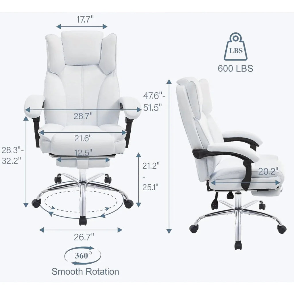 Ergonomic Executive Chair with Footrest