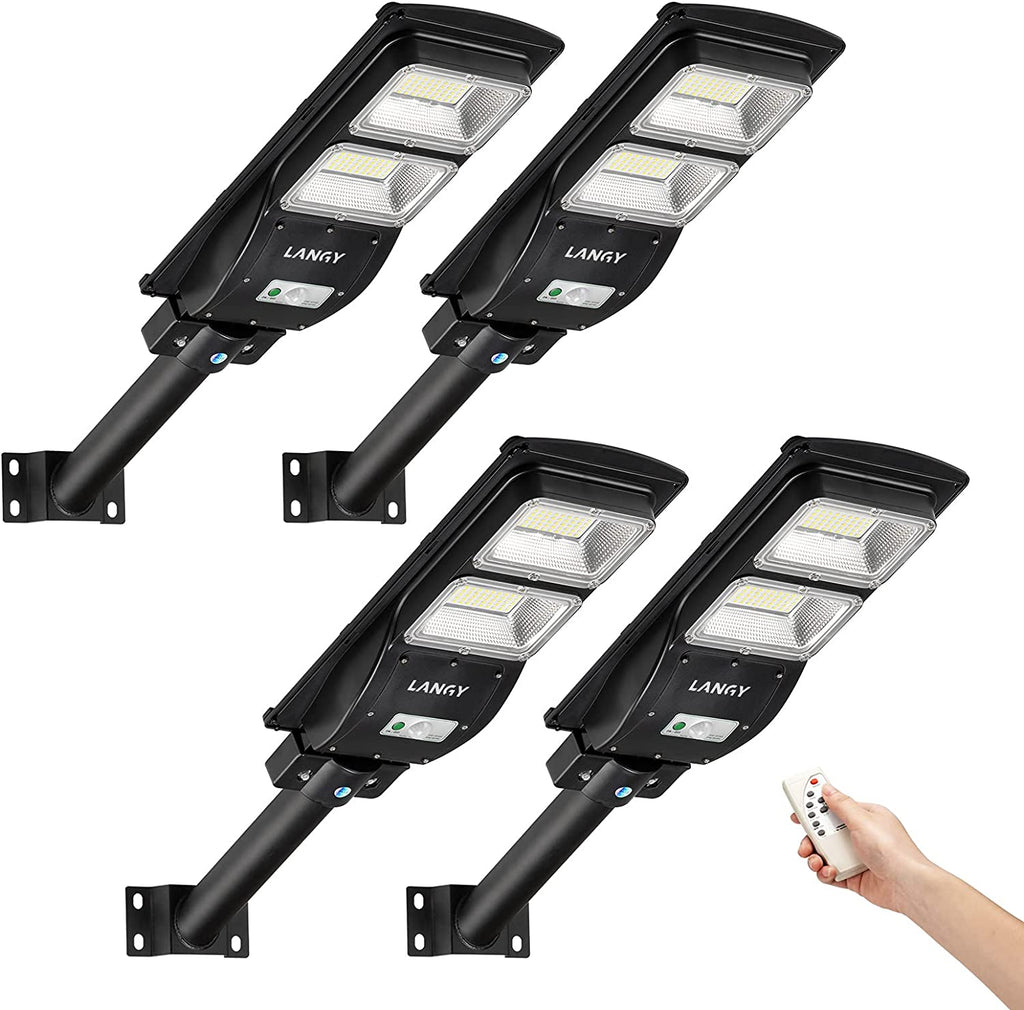4 PACK 60W solar street light 6000 lumens