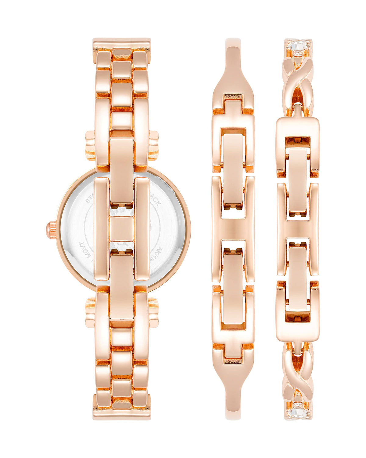 Anne Klein Women's Premium Crystal Accented Bangle Watch and Bracelet Set