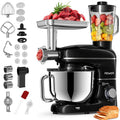 HOWORK 6.5QT 8-In-1 Multifunctional Stand Mixer | 660W 6-Speed 6.5QT Kitchen Mixer with Meat Grinder, Blender & Pasta/Cookie Maker | Perfect for Home Cooks