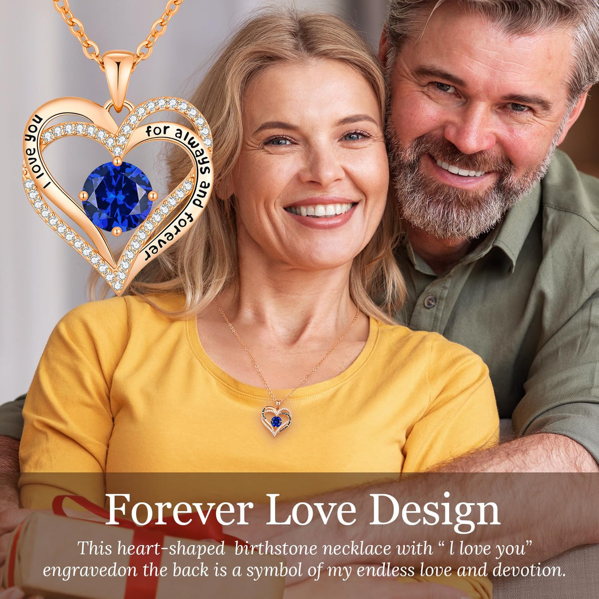 CDE Forever Love Heart Necklaces for Women, Wedding Anniversary, Valentine's，Birthday Mothers Christmas Day Gifts for Mom, Mother, Wife, S925 Silver Jewelry with Birthstone Pendant