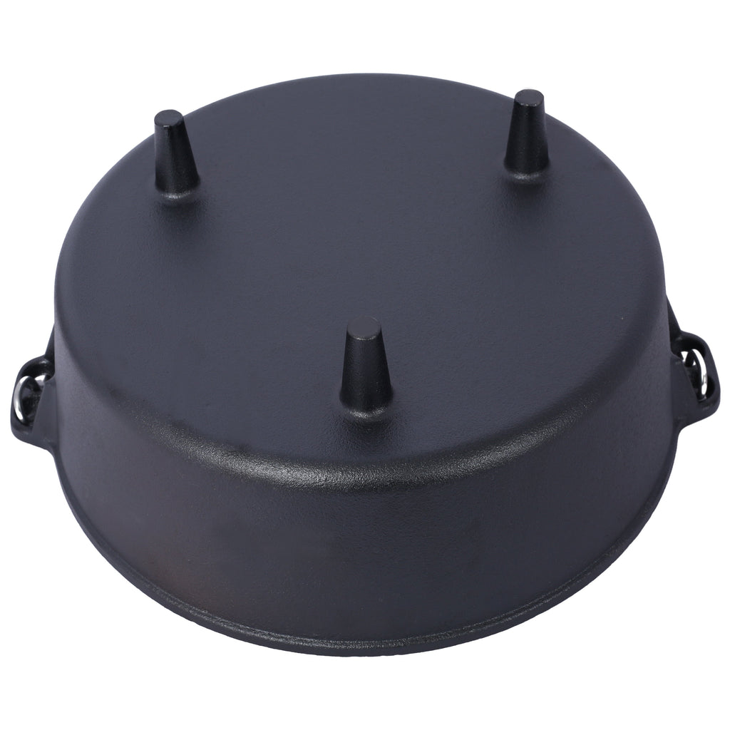 ast iron Dutch oven with lid, outdoor camping deep pot, used for camping, cooking, barbecue and leg rest,6 quarts