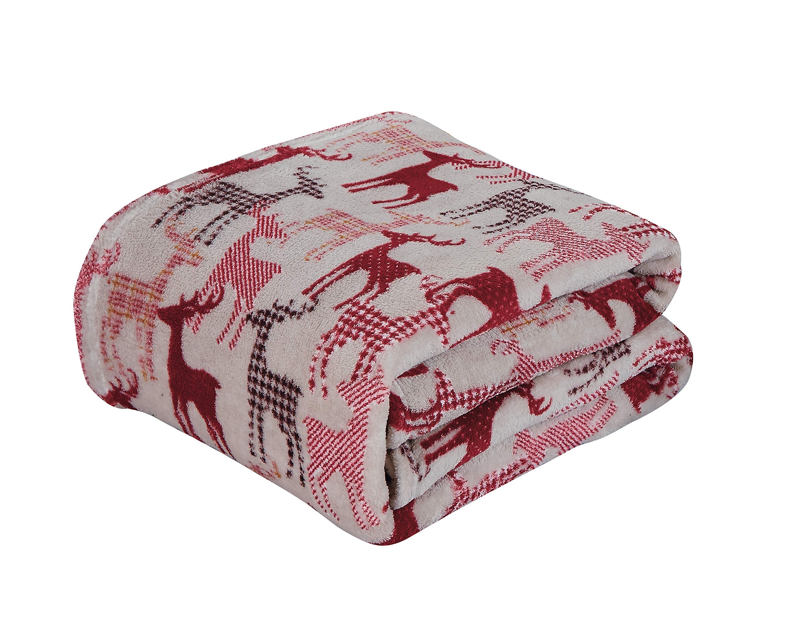 Decor&More Festive Holiday Microplush Throw Blanket (50" x 60") - Forest Friends