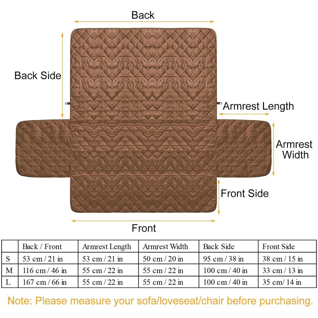 Reversible Sofa Cover Chair Loveseat Couch Slipcover Microfiber Cushion Furniture Protector Shield Water-Resistant w/ Elastic Strap for Kids Pet Dog C