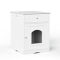 Pet House Cat Litter Box Enclosure With Drawer, Side Table