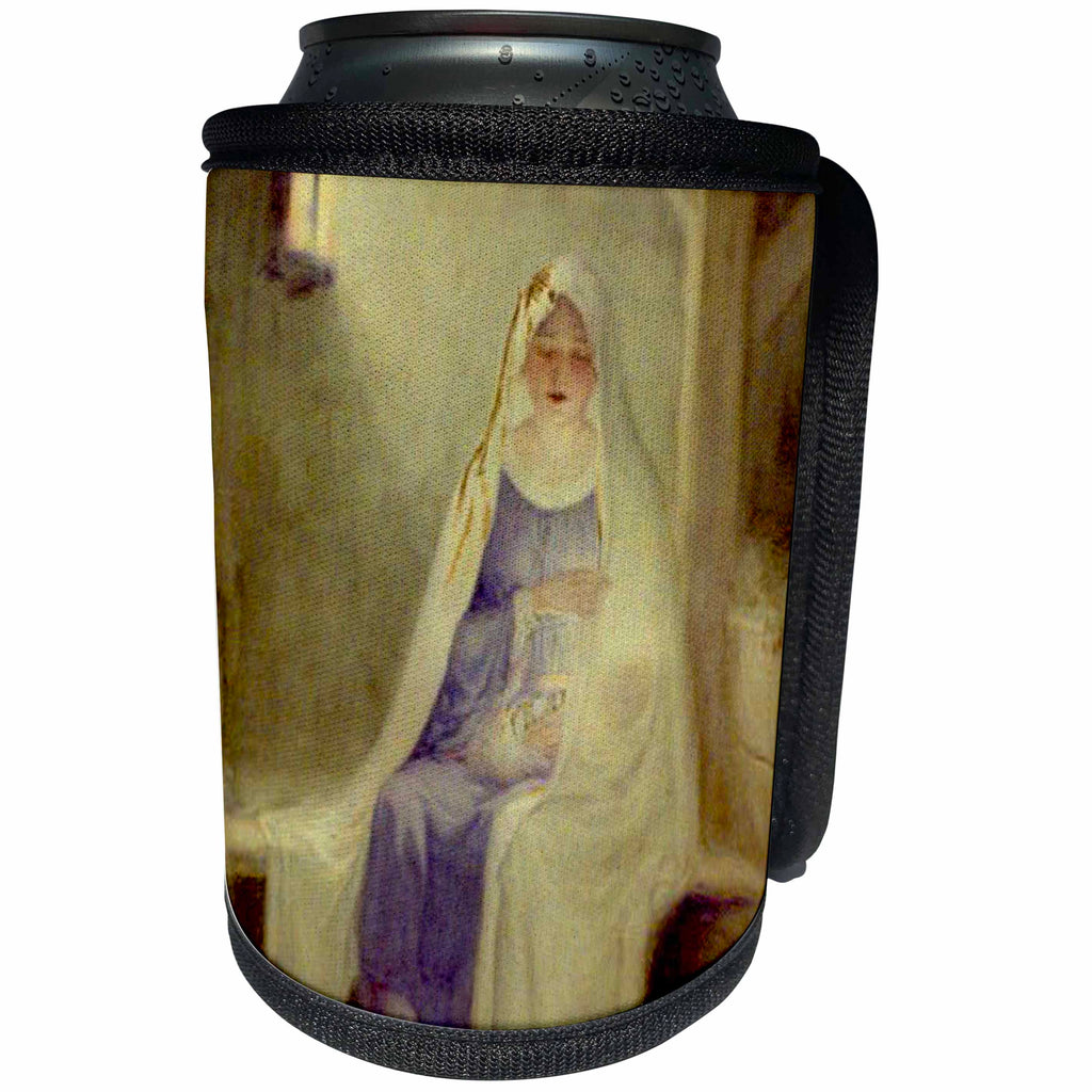3dRose TDSwhite – Christmas Holidays Xmas - Vintage Christmas Virgin Mary Baby Jesus First Noel Manger Classic - Can Cooler Bottle Wrap (cc_300643)