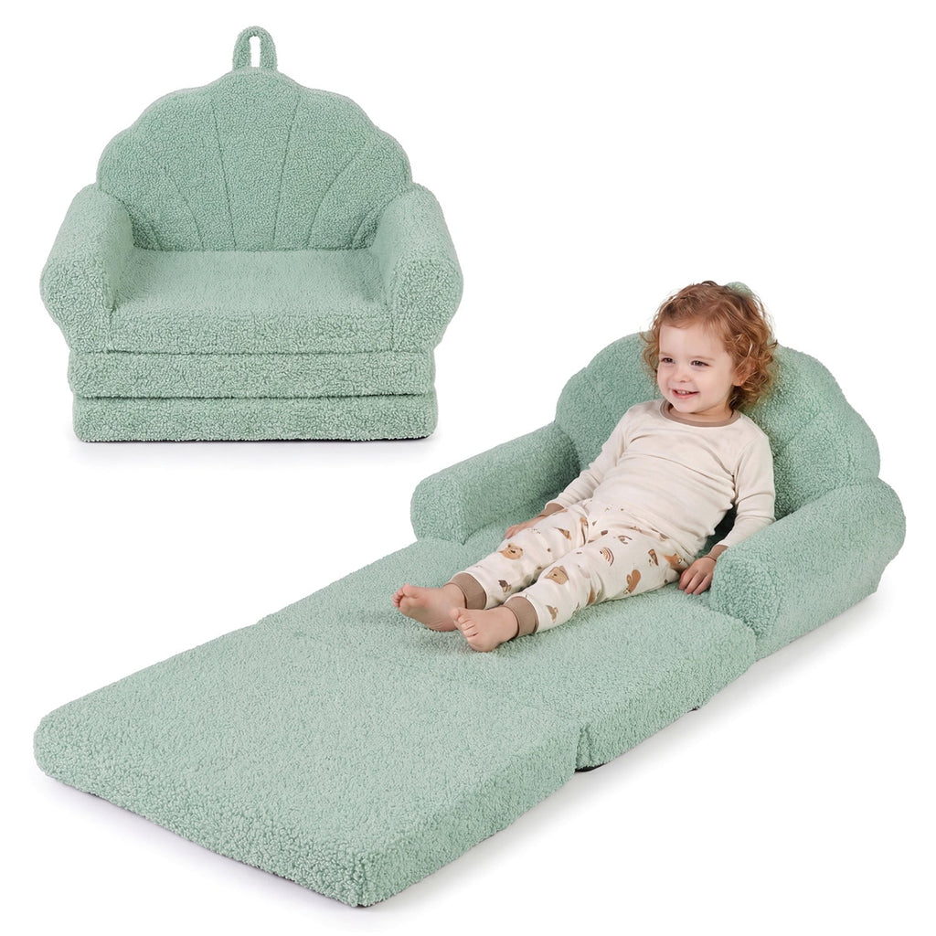 Convertible Kids Sofa 2-in-1 Fold out Toddler Couch Chair