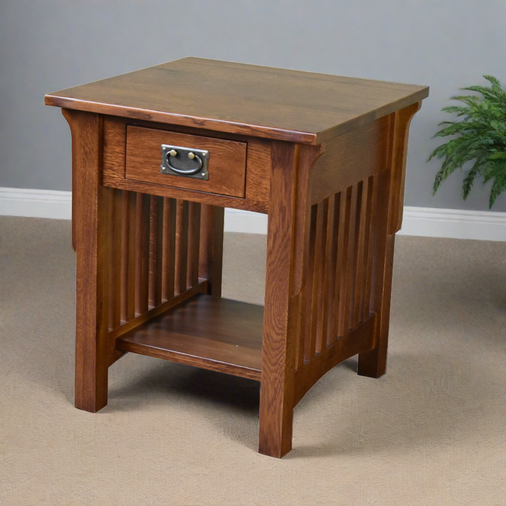 Mission Quarter Sawn Oak 1-Drawer Crofter End Table