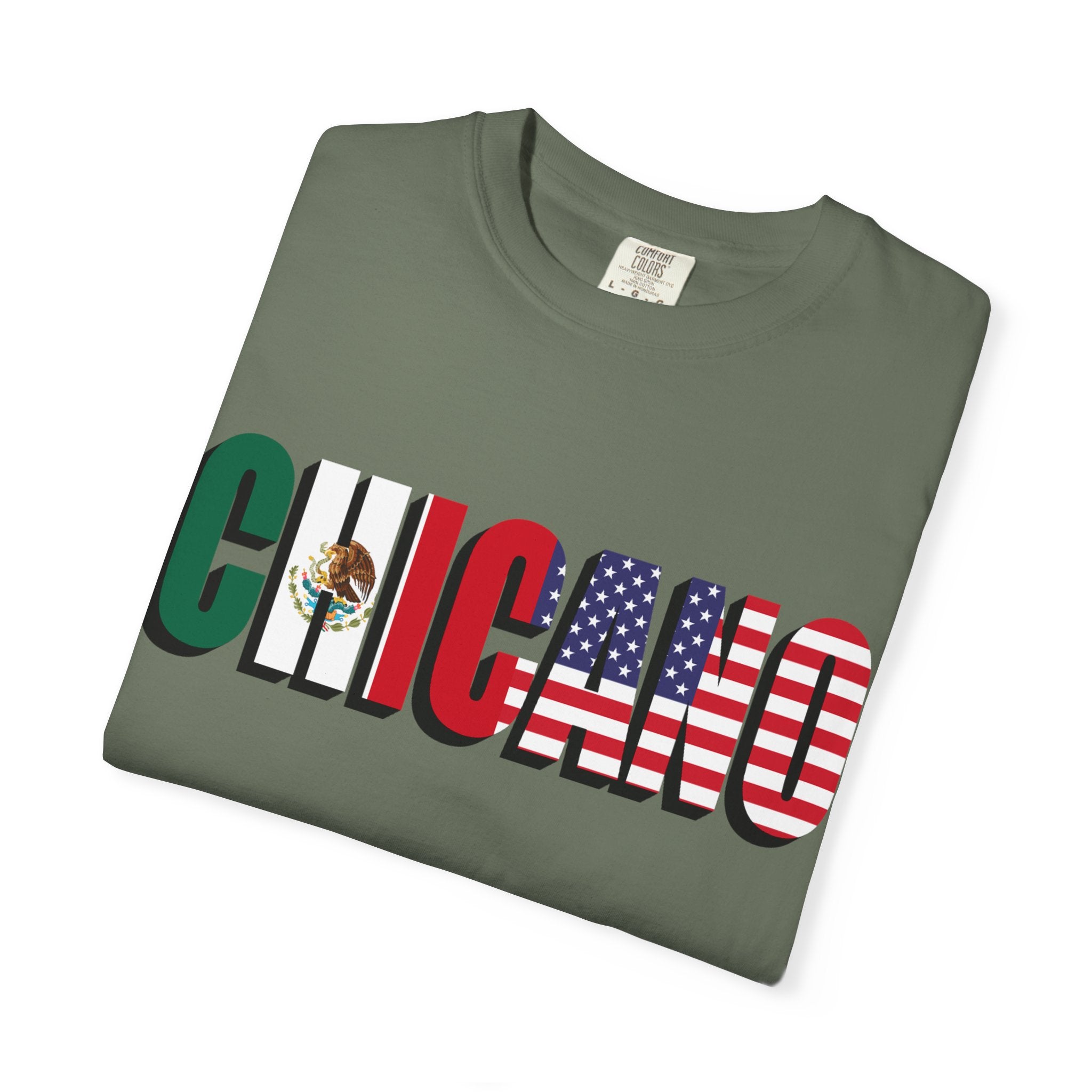 CHICANO Mexico + USA Flag T-shirt | American Pride 4th Of July | Funny Viral Latino Tees | Heavyweight Cotton