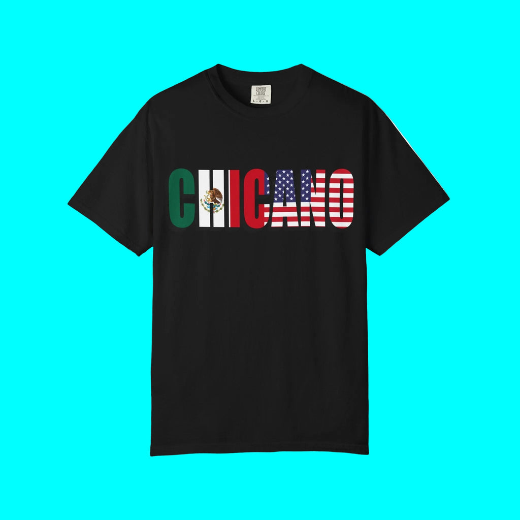 CHICANO Mexico + USA Flag T-shirt | American Pride 4th Of July | Funny Viral Latino Tees | Heavyweight Cotton