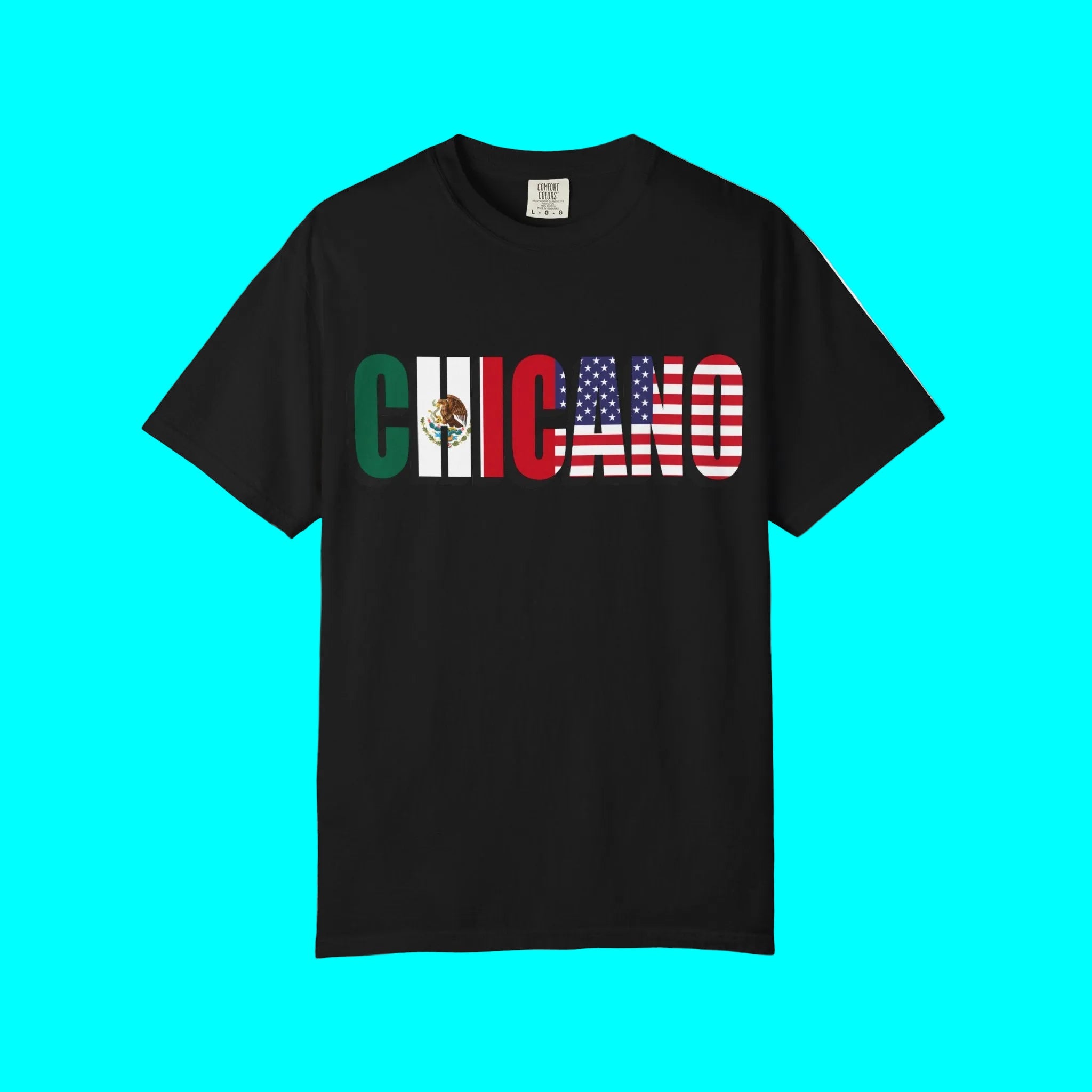 CHICANO Mexico + USA Flag T-shirt | American Pride 4th Of July | Funny Viral Latino Tees | Heavyweight Cotton