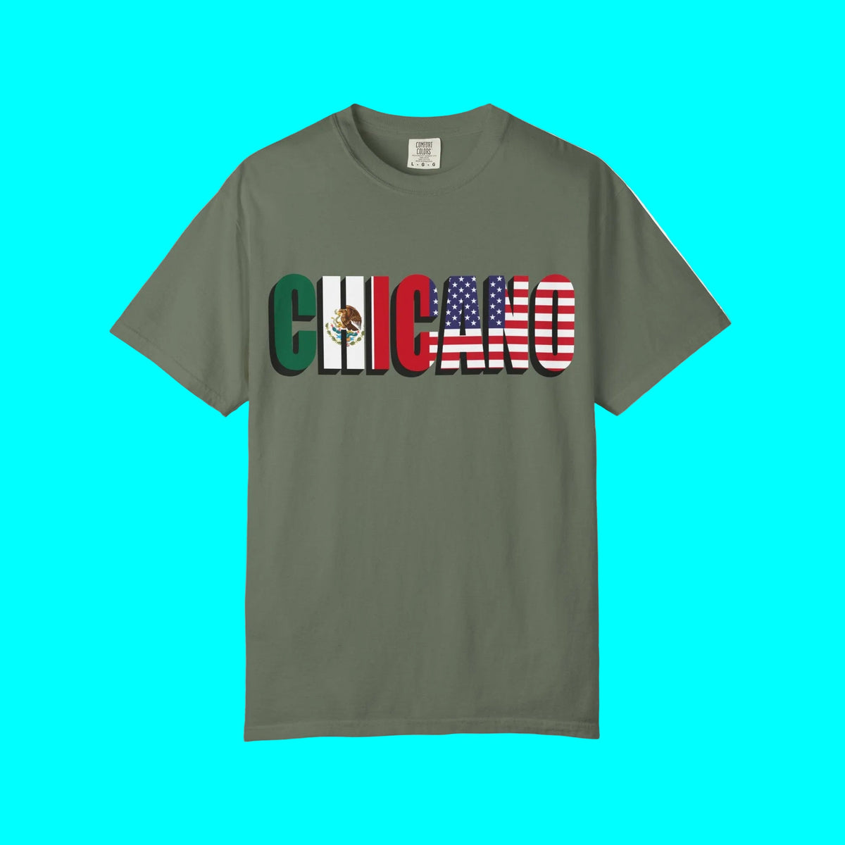 CHICANO Mexico + USA Flag T-shirt | American Pride 4th Of July | Funny Viral Latino Tees | Heavyweight Cotton