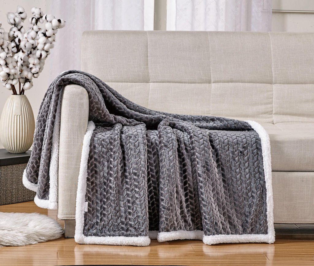 Decor&More Home Essentials Braided Sherpa Blanket