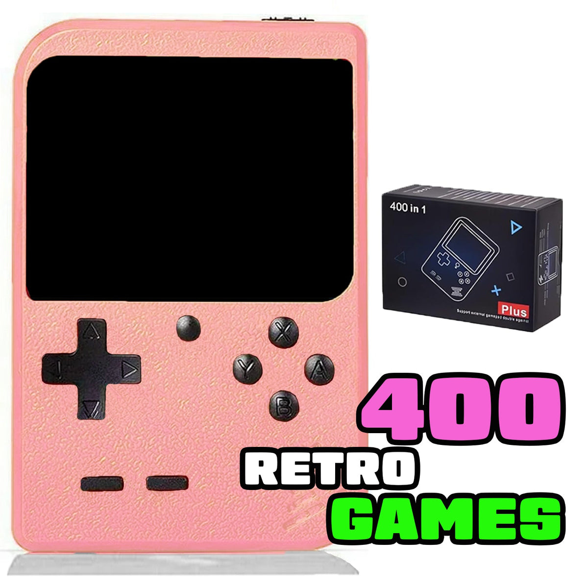 Handheld Video Game Console for Kids Portable Player Mini Arcade Electronic Toy, 400 Games Pink