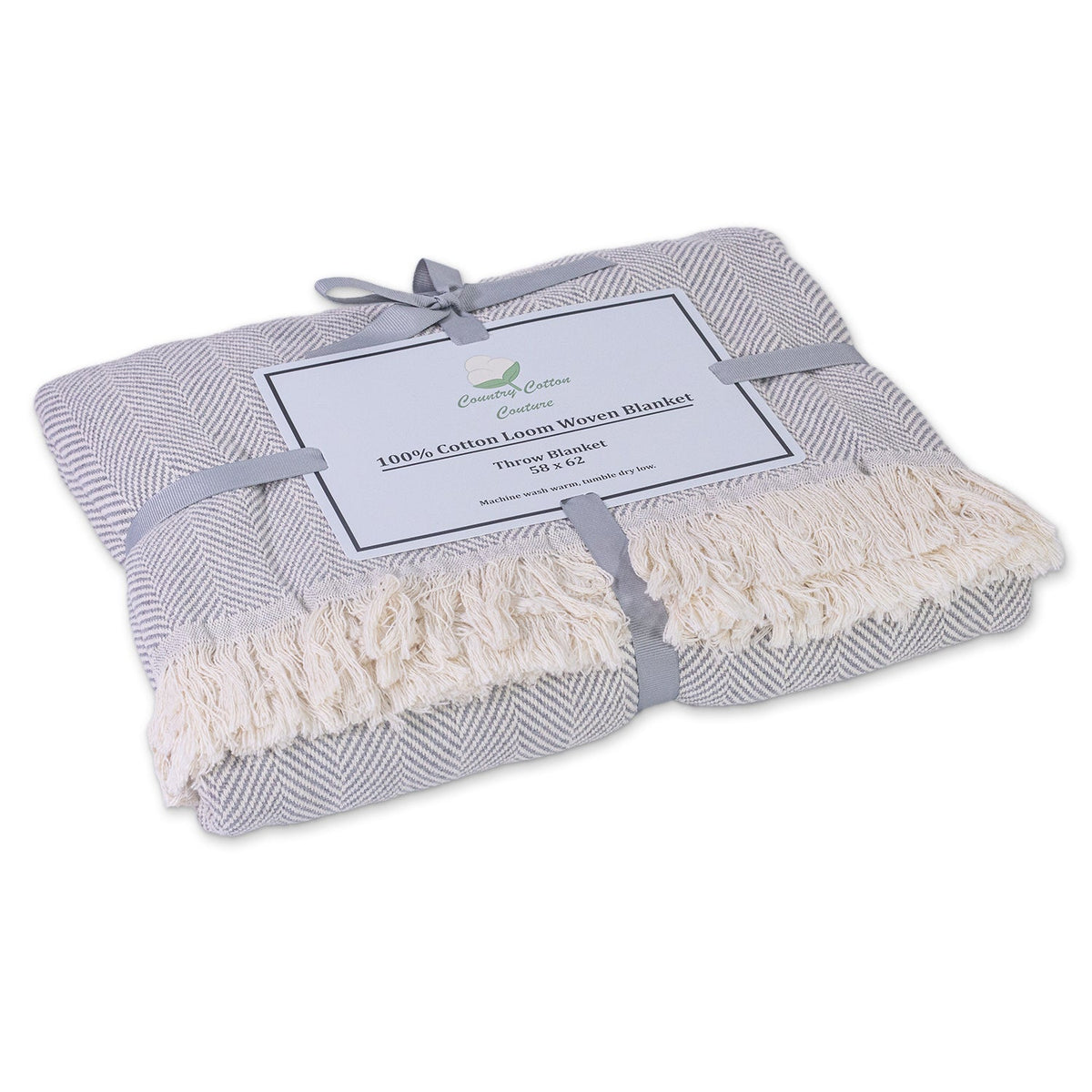 100% Cotton Patterned (Large) Throw Blankets - 58" x 62"