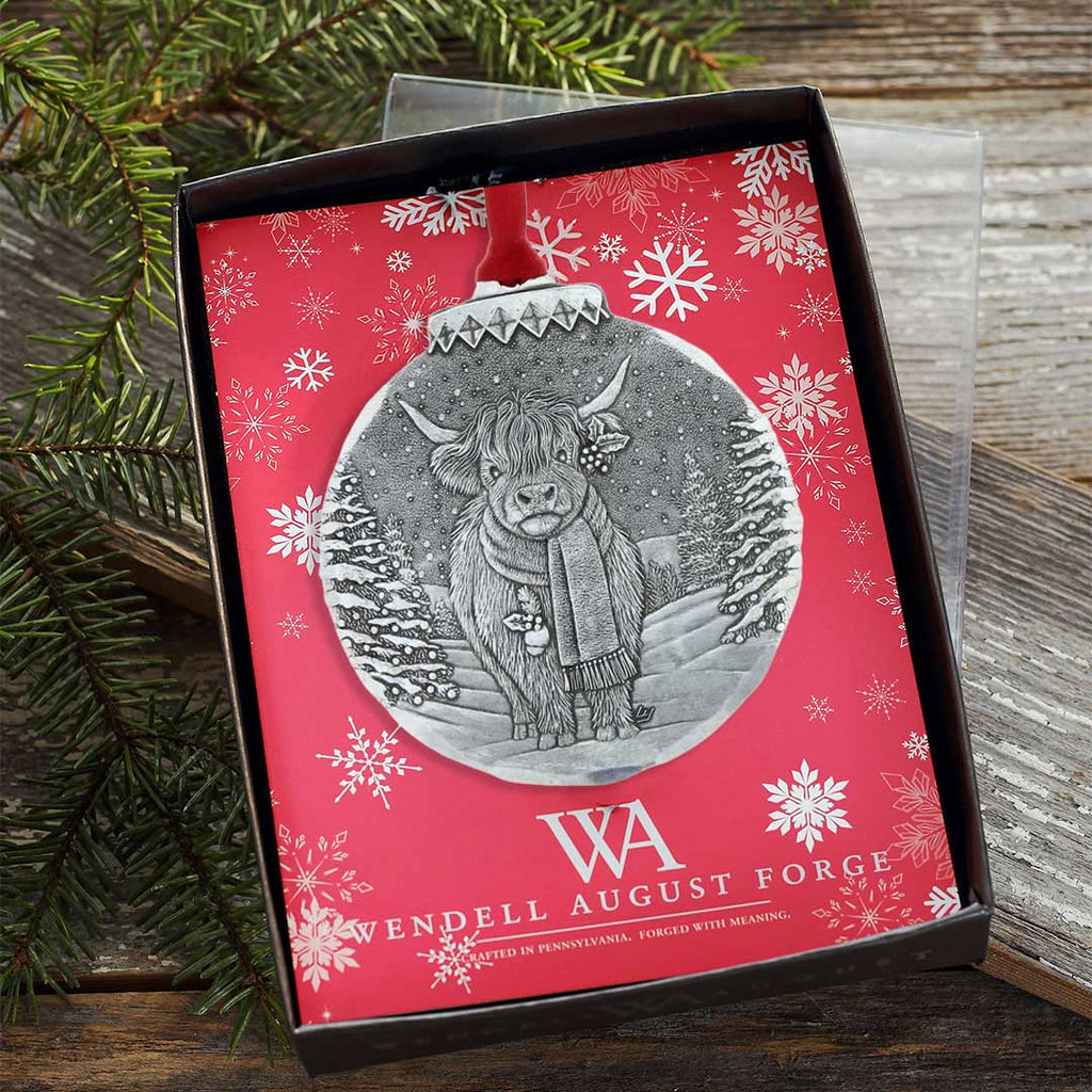Holiday Highland Cow Christmas Ornament