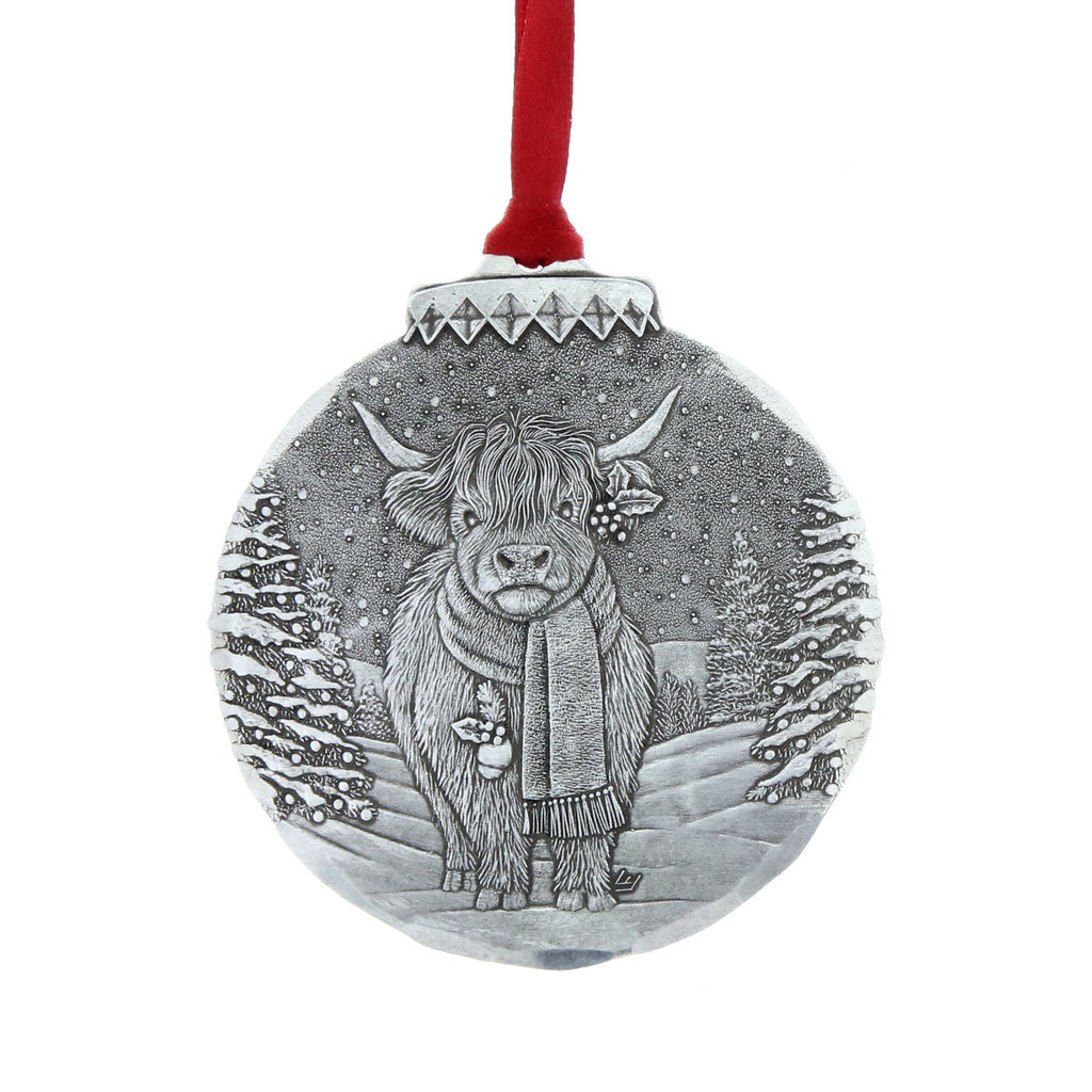 Holiday Highland Cow Christmas Ornament
