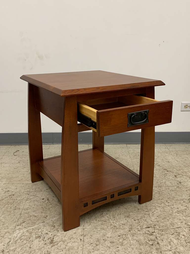 Mission Oak 1 Drawer Inlay End Table - Model A24