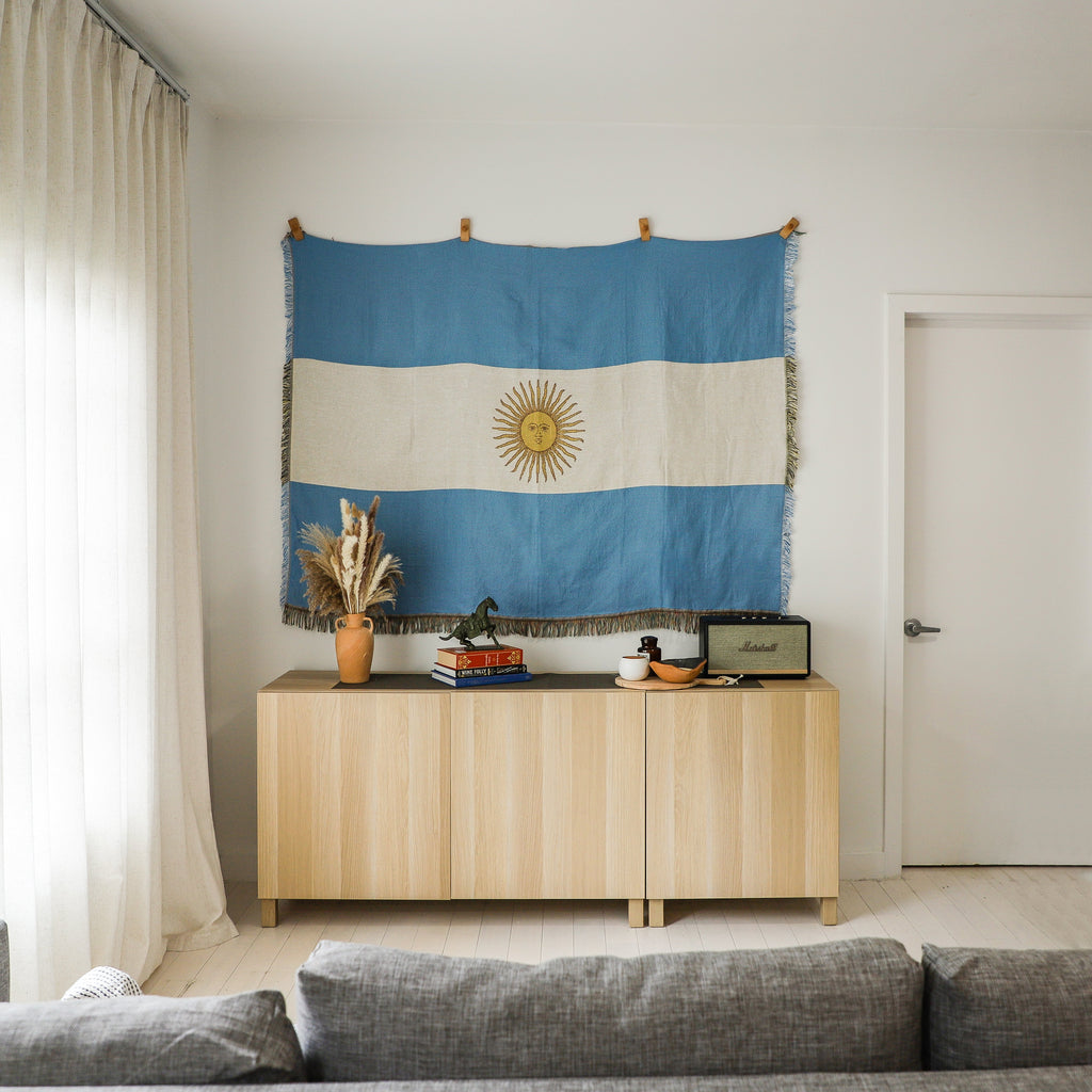 Argentina Flag Woven Throw Blanket