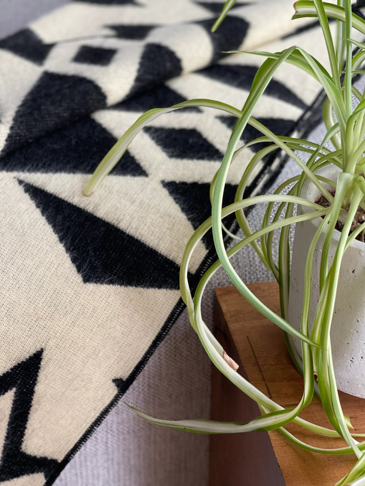 Awa Throw Blanket - Natural / Black