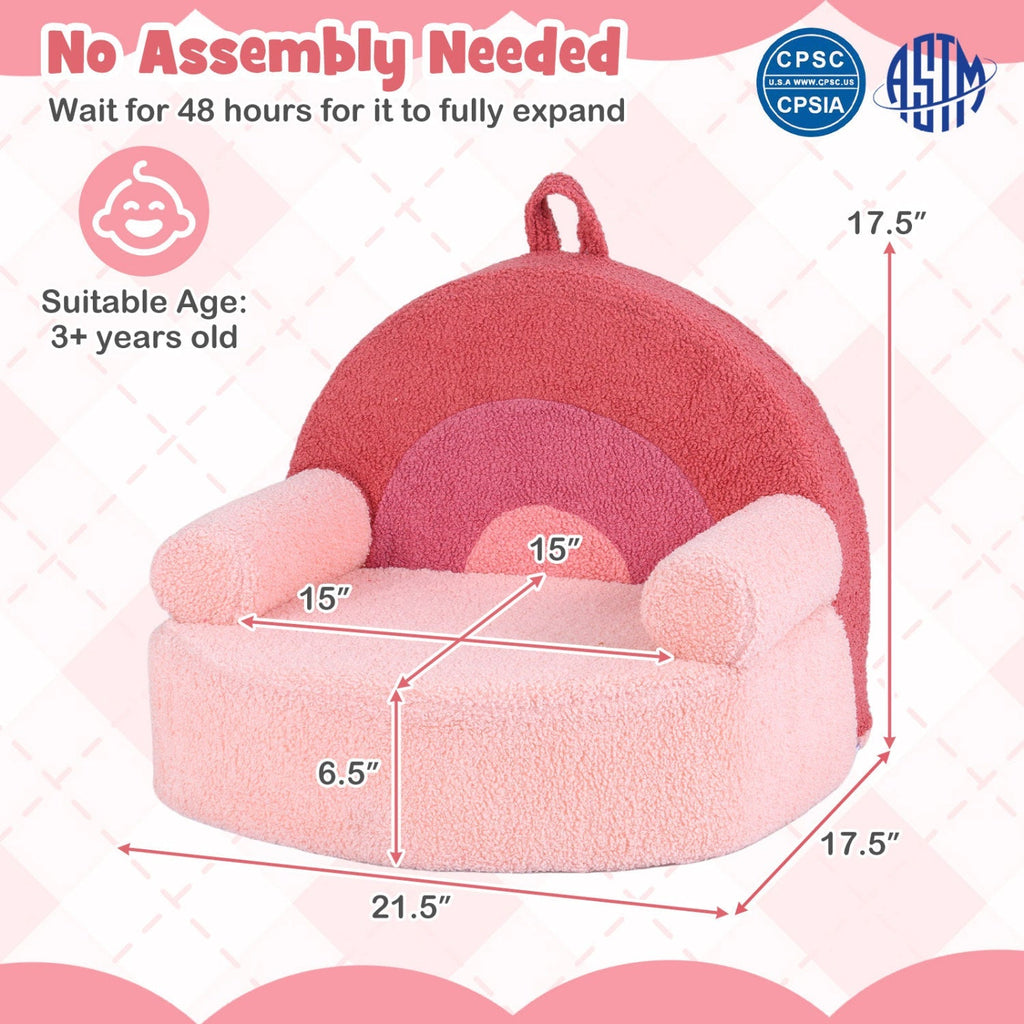 Kids Sofa Toddler Foam Couch with Soft Fleece Fabric Cover