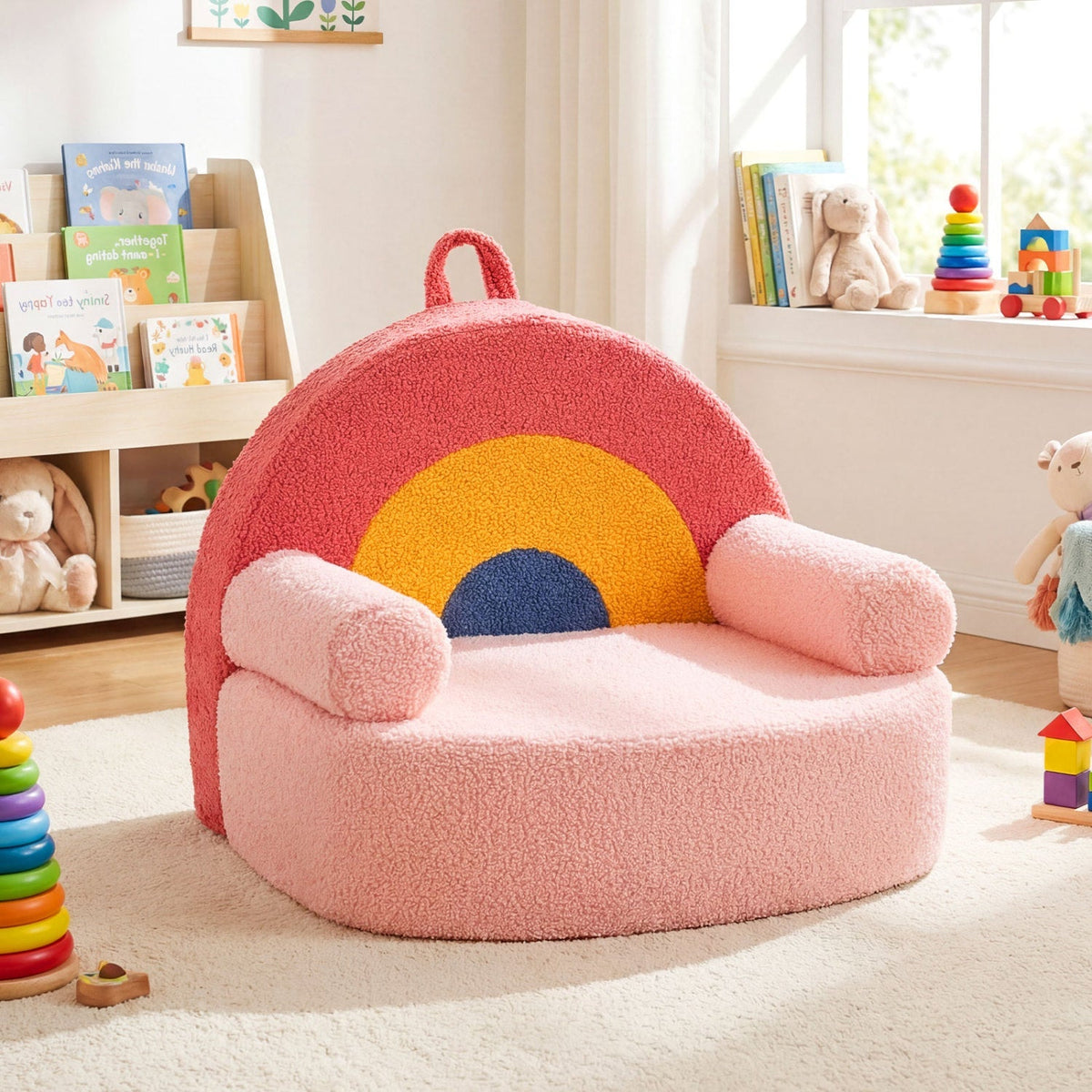 Kids Sofa Toddler Foam Couch with Soft Fleece Fabric Cover