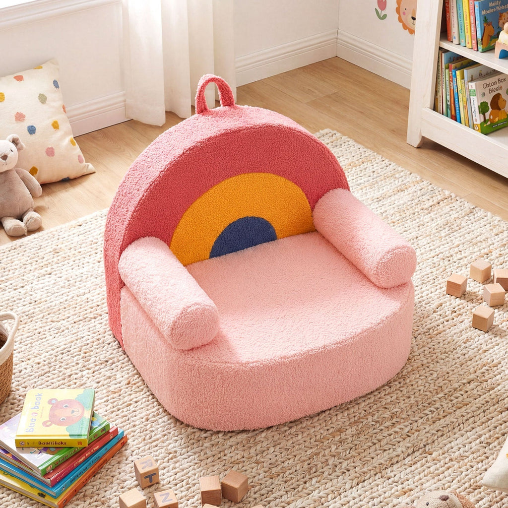 Kids Sofa Toddler Foam Couch with Soft Fleece Fabric Cover