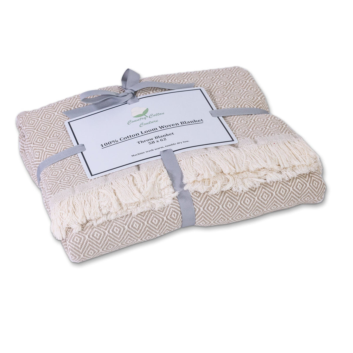 100% Cotton Patterned (Large) Throw Blankets - 58" x 62"