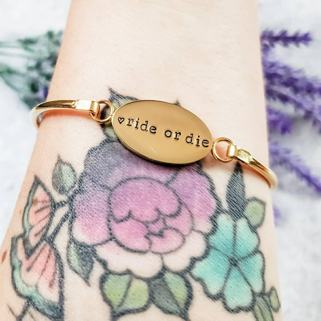 RIDE OR DIE Swing Top Bangle Bracelet