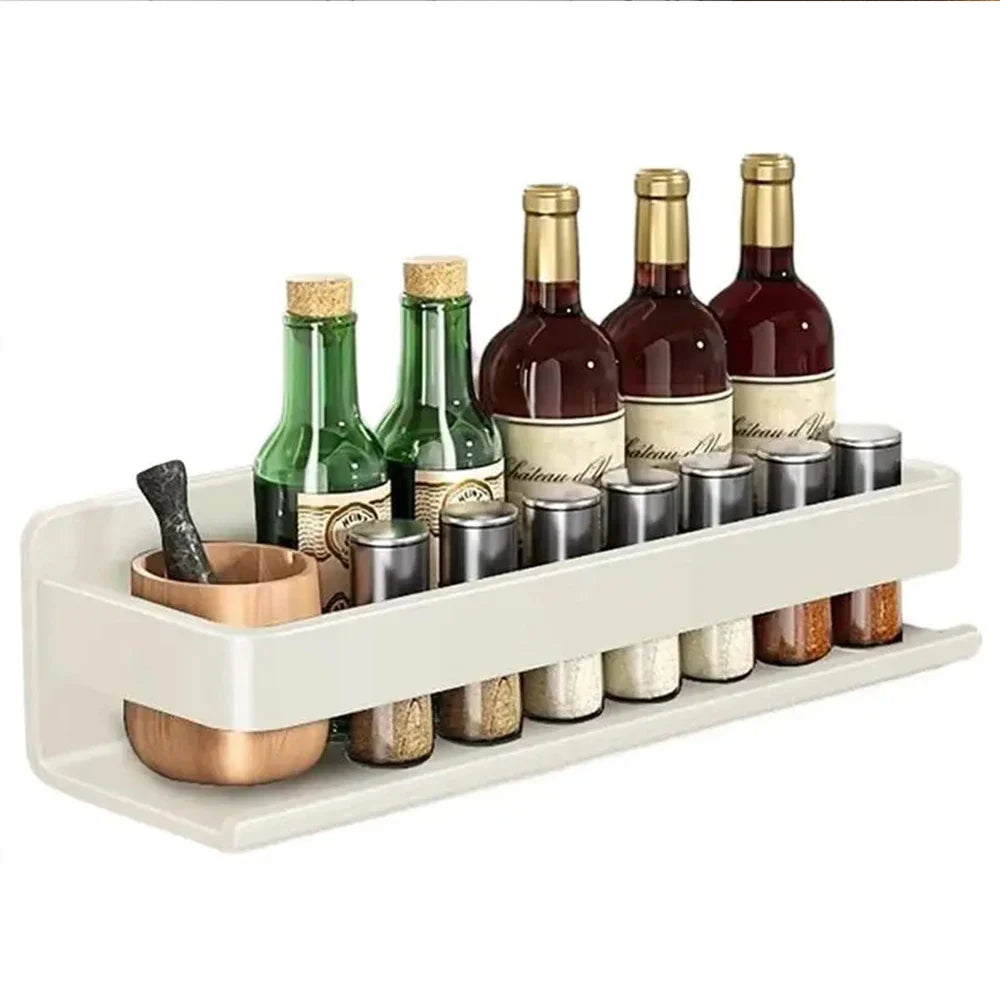Bathroom Shelf Wall-Mounted Spice Rack Multifunctional Item Shelf Condiment Storage Shampoo Organizer Rack Kitchen Accessories