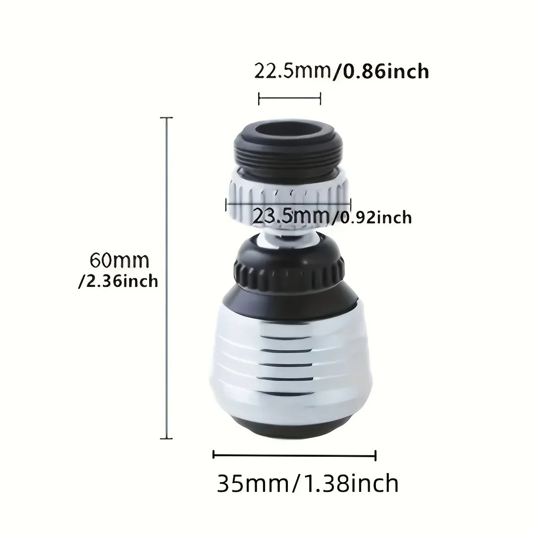Kitchen faucet sprinkler water-saving device lengthening rotating splash proof sprinkler spray extender bubbler
