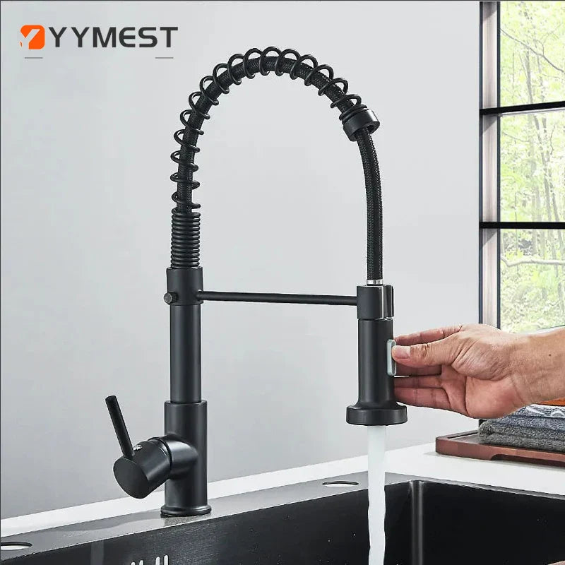 Brushed Nickel Kitchen Faucet Deck Mounted Mixer Tap 360 Degree Rotation Stream Sprayer Nozzle Kitchen Sink Hot Cold Taps Brass
