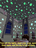 100 Pcs Colorful Glow in The Dark Star Stickers