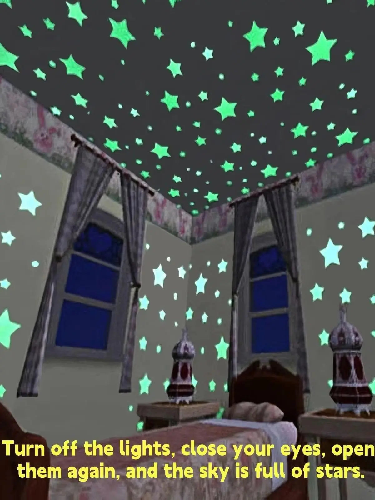 100 Pcs Colorful Glow in The Dark Star Stickers