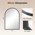 26"x38" Arched Metal Framed Bathroom Mirrors
