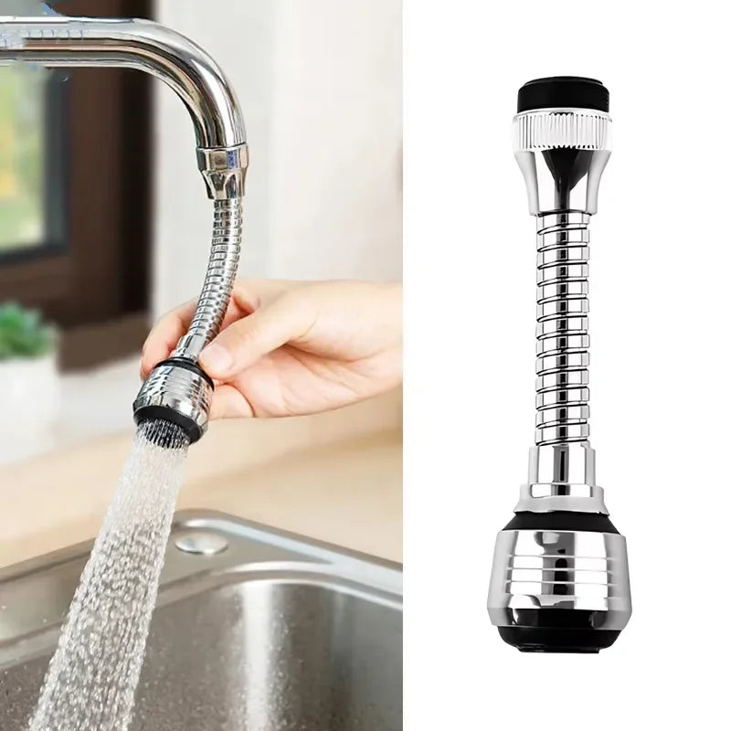 Kitchen faucet sprinkler water-saving device lengthening rotating splash proof sprinkler spray extender bubbler