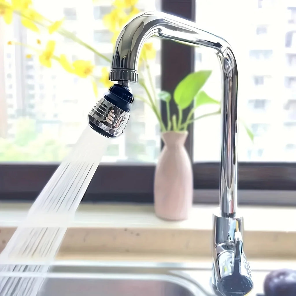 Kitchen faucet sprinkler water-saving device lengthening rotating splash proof sprinkler spray extender bubbler